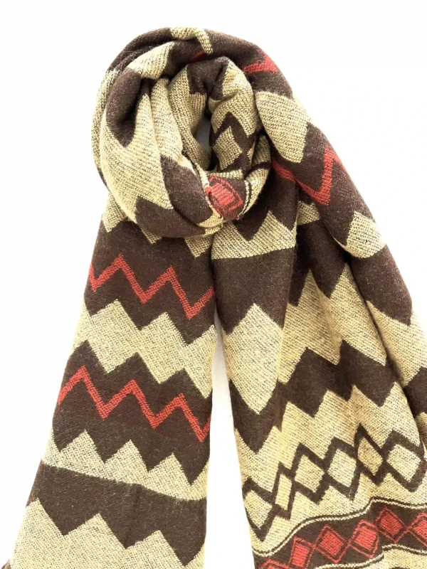 Assorted zig zag design on Acrylic fabric, perfect winter shawl