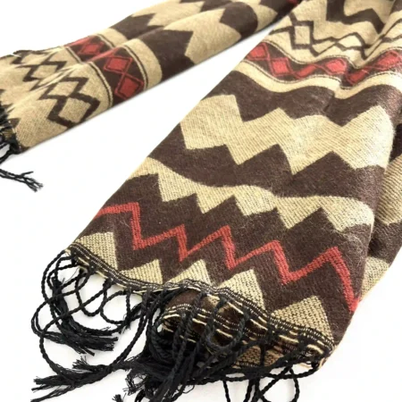 Assorted zig zag design on Acrylic fabric, perfect winter shawl