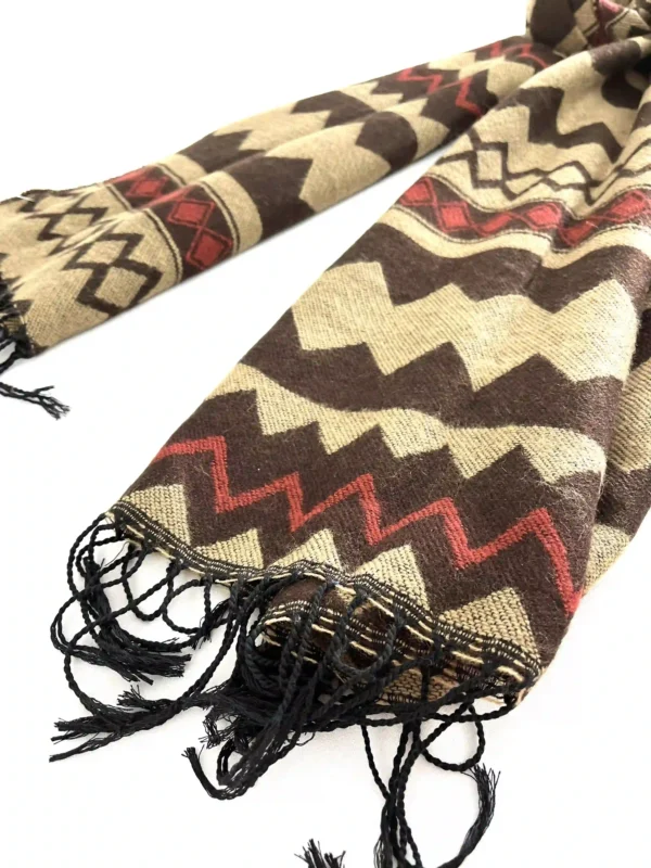 Assorted zig zag design on Acrylic fabric, perfect winter shawl