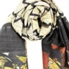 Printed Tussar silk Dupatta with contrast border, art from Bihar