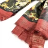 Printed Tussar silk Dupatta with contrast border, art from Bihar