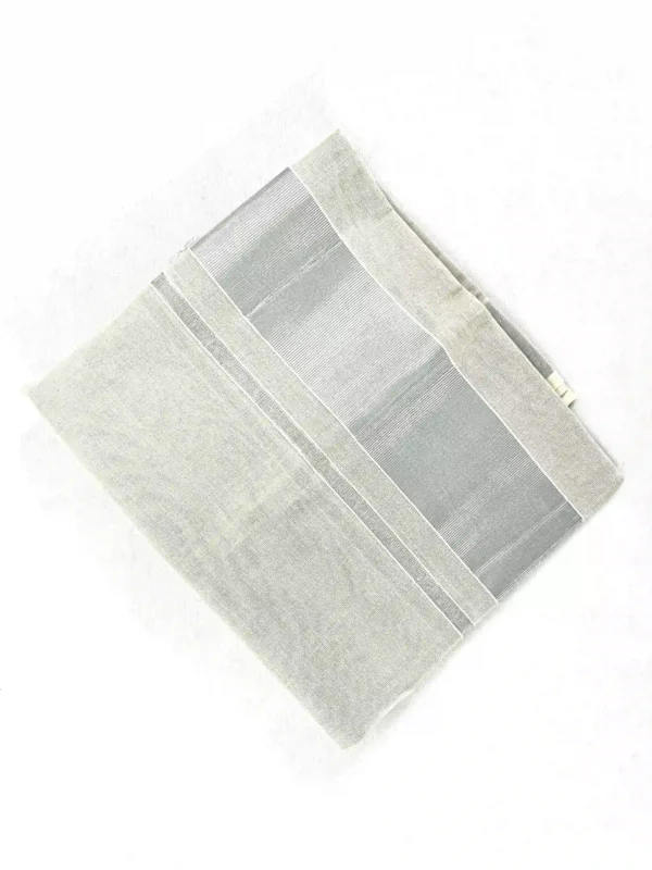 Silver Kerala Kasavu dupatta in tissue material
