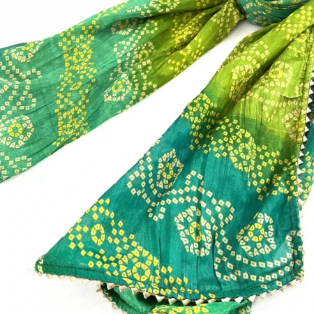 Art silk Multicoloured Leheriya dupatta, art from Gujarat