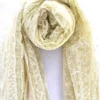 Net Lucknowi embroidery dupatta in Light Yellow colour